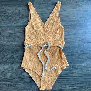 Lisa Marie Fernandez 
Yazmin Drawstring Wrap One Piece Swimsuit